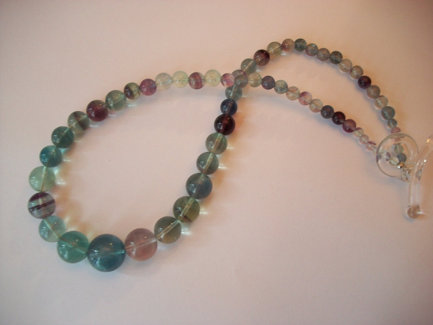 Fluorite Necklace,Rainbow Fluorite,Gemstone,Multicolor,Balance