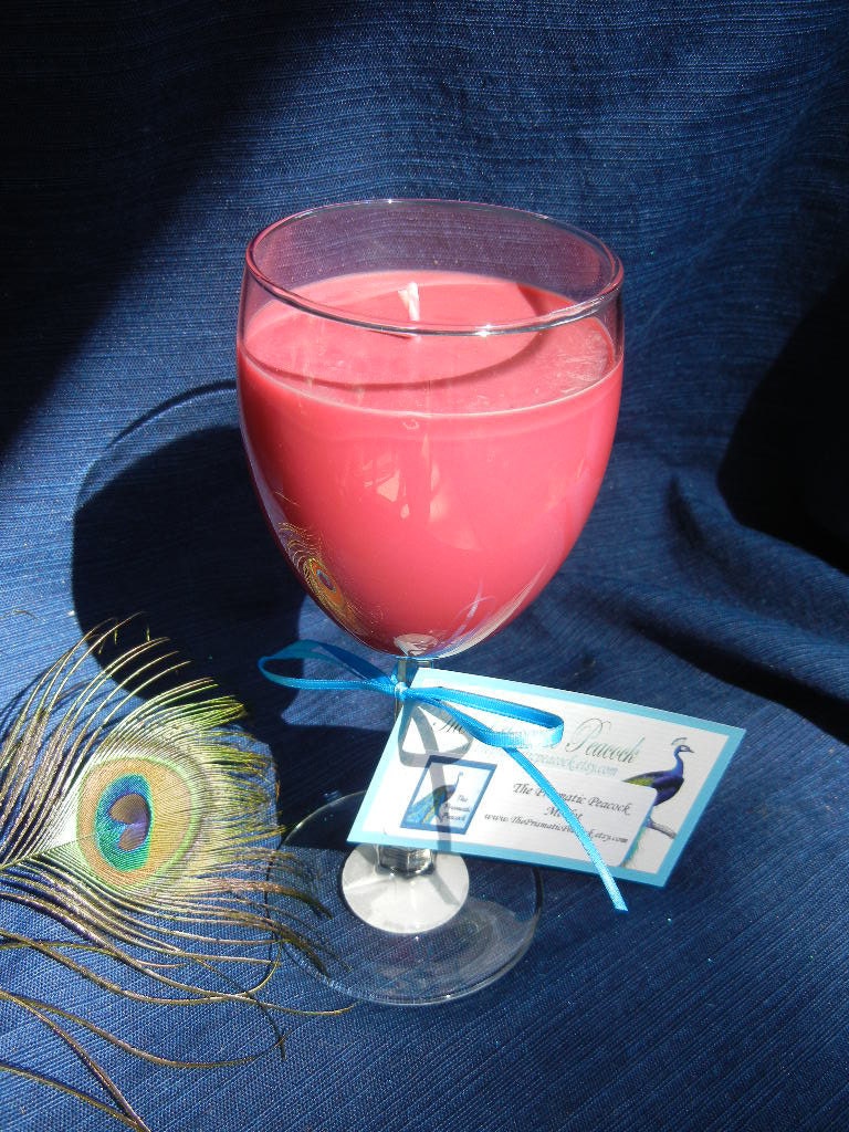Hand Poured Merlot Wine Scented Soy Candle in Wine Glass