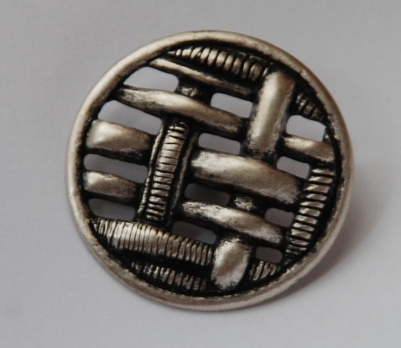 10 Antique/ vintage silver "woven" button set, shank style in 2 sizes