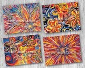 STATIONARY set STATIONERY NOTECARDS set 8 art note cards & envelopes, stationery set flower illustrations, paper painting pictures prints