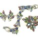 SALE PRICE 10% D&E Purple,Green and Blue Demi Parure ITem No: 14748
