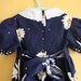 Reserved  Reserved Reserved Vintage navy blue daisy dress / puffed sleeves peter pan collar  / Size 4