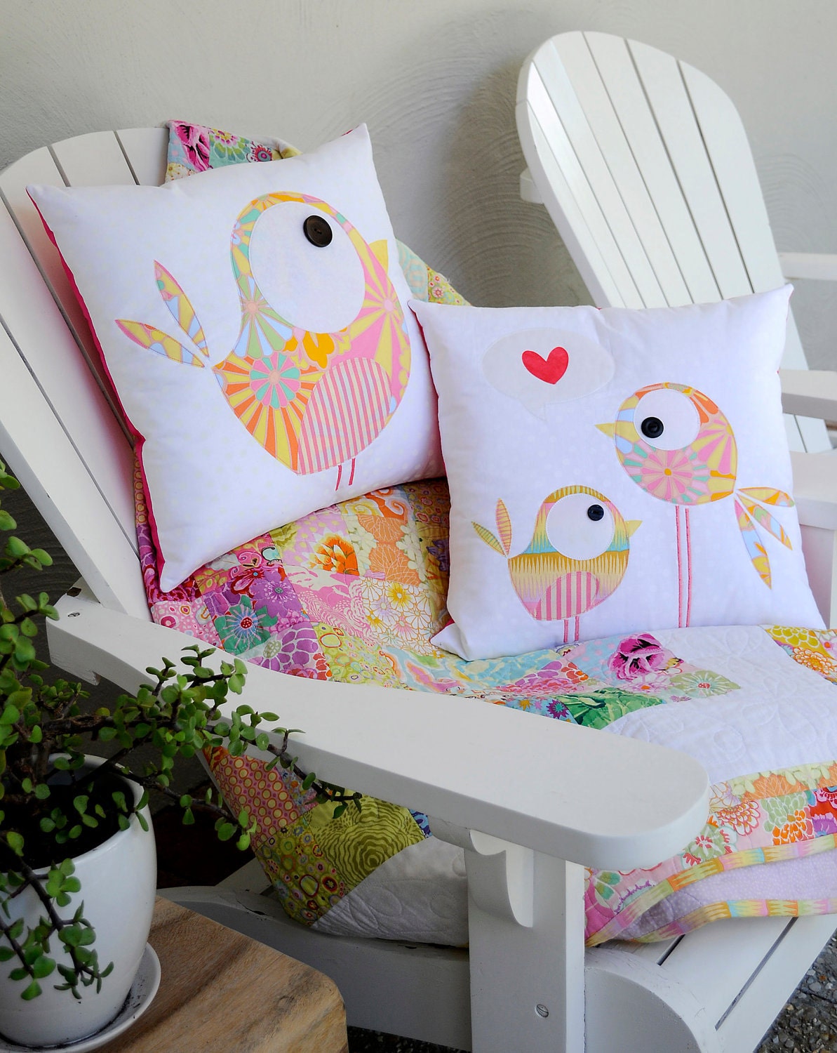 Pip and Ellie Applique Cushion PDF Pattern