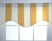 Awning Stripe Shaped Valance in Yellow or Tomato Red or Green