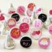 Printable Wedding Candy Stickers - Personalized Candy Stickers - Pink and Black - Digital PDF File - DIY Bridal Party Favors