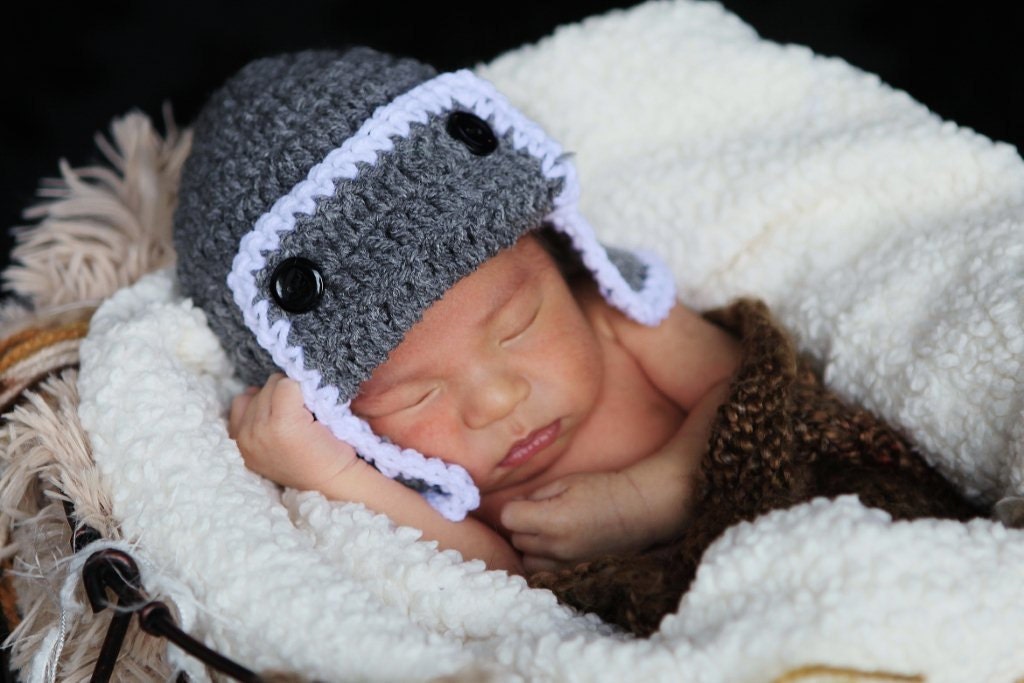 TOO CUTE Aviator Bomber Pilot Baby Boy or Girl Crochet Hat With  More Colors Available Newborn 0-3 3-6 6-9 months
