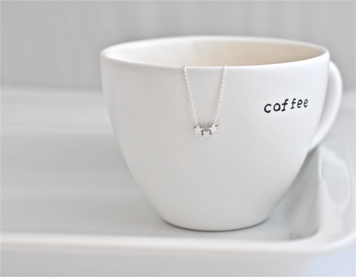Wish Upon A Star Silver Ed.--Three Tiny Stars on a Sterling Silver Chain, Simple Silver Necklace, Silver Star Necklace, Mother's Day Gift