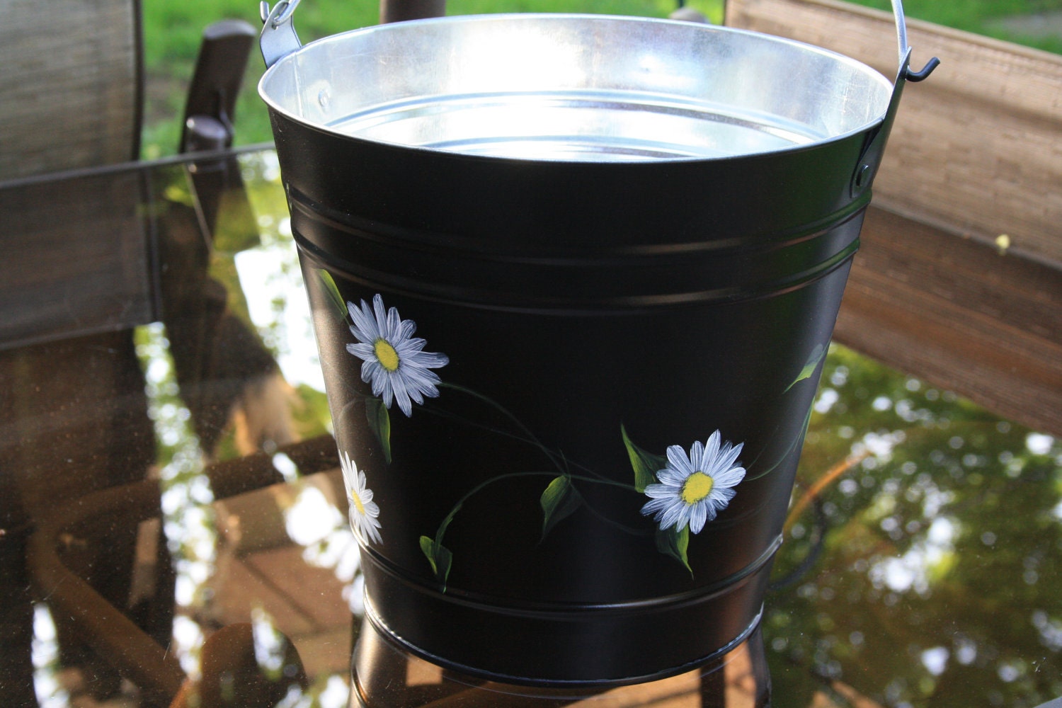Galvanized Backyard Daisy Bucket