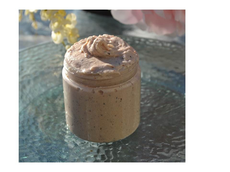 Hand and body whipped foam butter exfoliating scrub