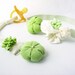Baby headband fabric flower matching green white girl newborn baby child - handmade - ready to ship