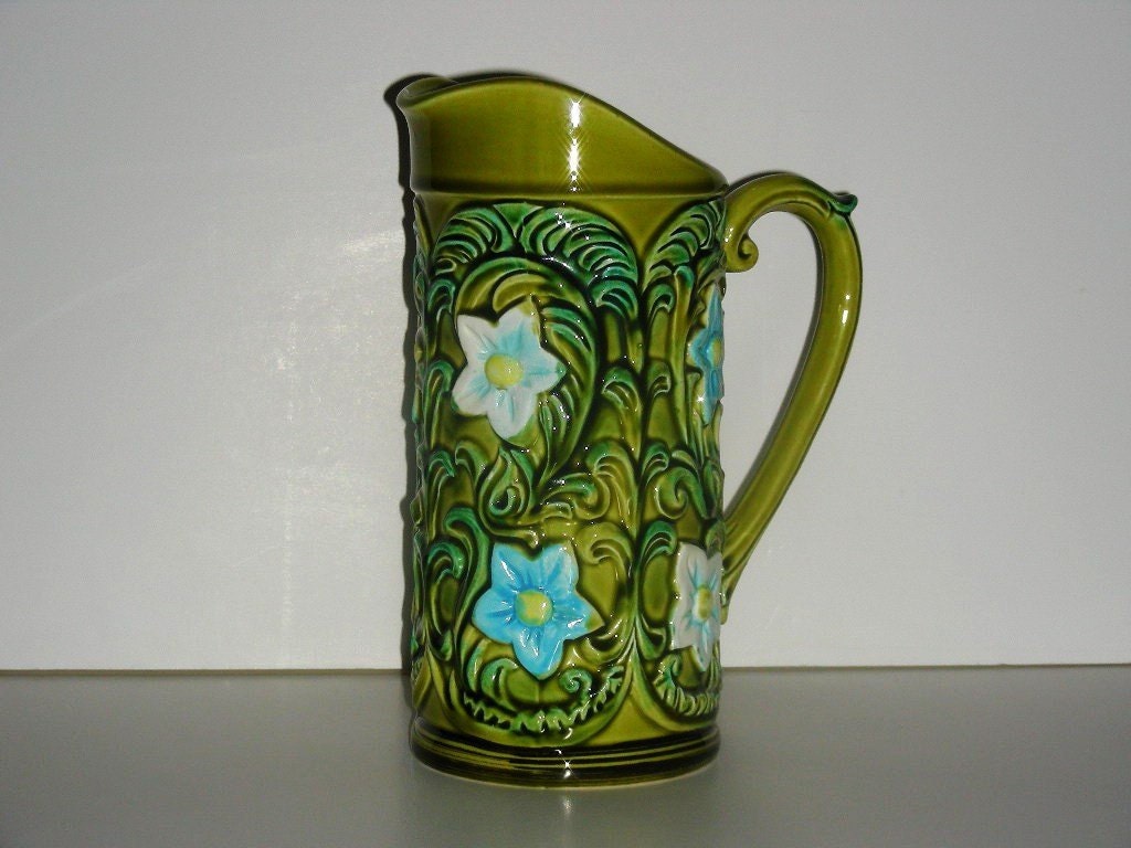 1970 Vintage Mod Floral Pitcher