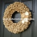 Shabby Chic Burlap Bubble Wreath, Burlap Wreath,25x25, Burlap Ribbon Wreath, Tan Burlap Wreath, Year Round Wreath,