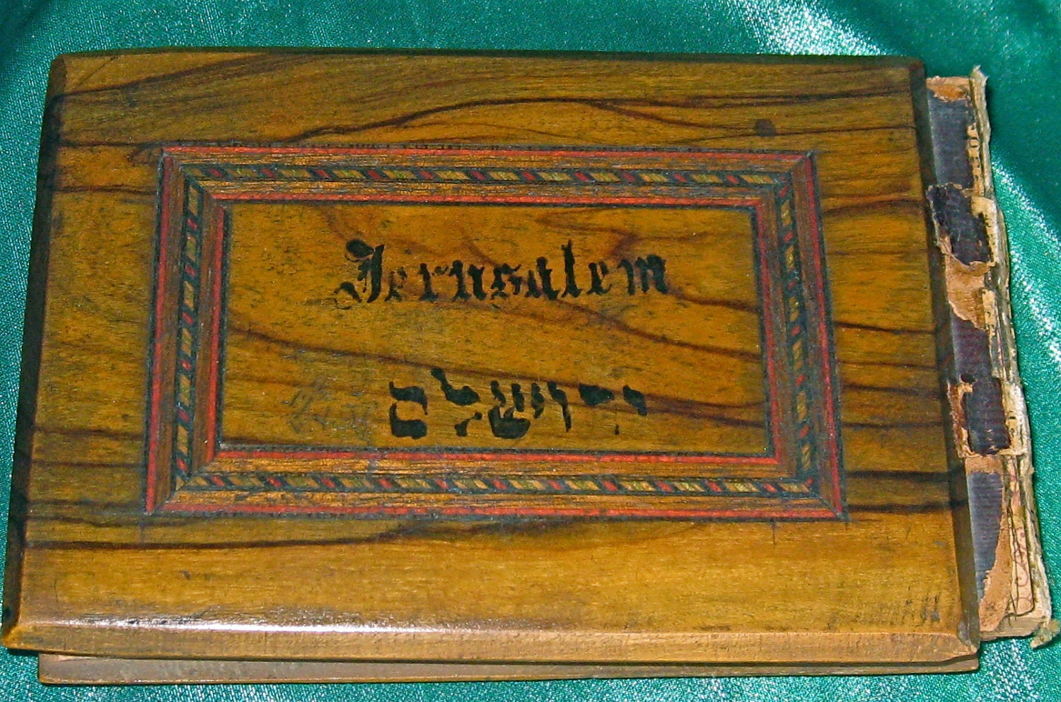 Flowers of The Holy Land  Souvenir Book from Jerusalem - Olive wood 5.5 x 4 Book  of dried flowers