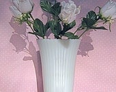 Vintage 7 3/4" Tall E.O. Brody Co. Milk Glass Vase Made in Cleveland OH USA