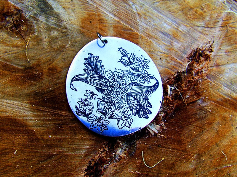 Etched Pendant (original drawing by the artist)