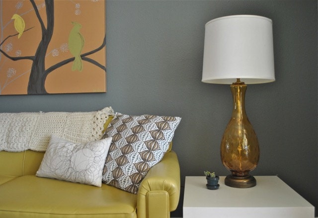 yellow glass lamp retro