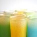 Colorful Vintage Glasses - Textured finish blue, yellow, coral and green