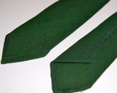 Green Linen Skinny Necktie