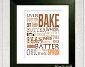 Kitchen Art Print -  Bake - 8x10