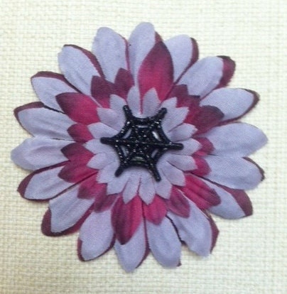 Psychobilly Spiderweb Dark Hair Flower for Women and Teens