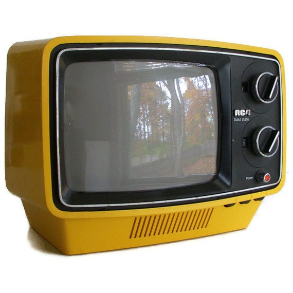 Items Similar To Vintage Yellow Rca Portable Television On Etsy