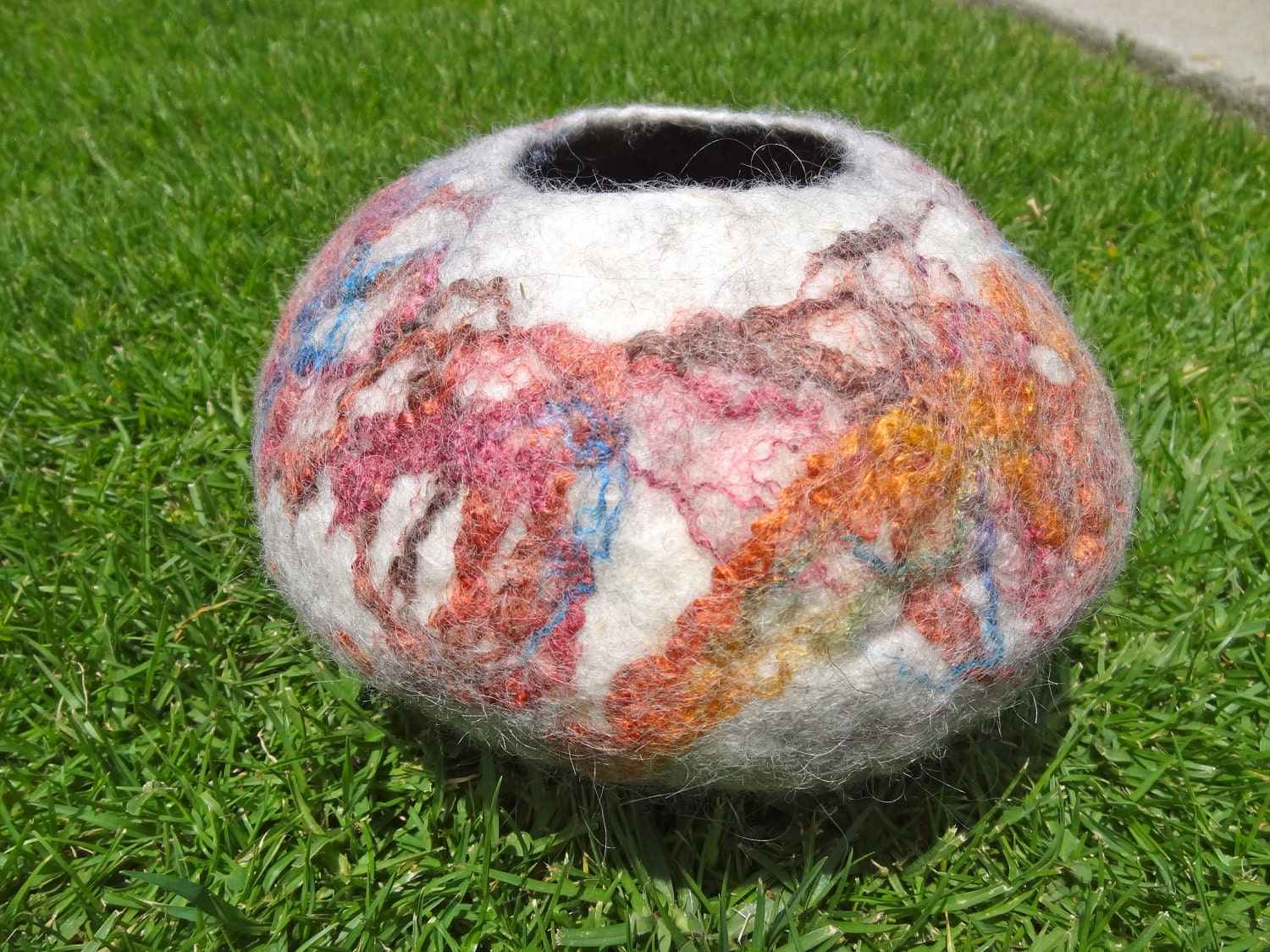 CLEARANCE Wet Felted Bowl Decorative Eco Child Friendly Vessel