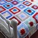 Vintage style Afghan granny square large blanket/throw. Gift, heirloom. Christmas gift.