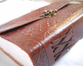 Leather Journal Brass Lock 7.5 by 5.5  inches - LeatherJoy