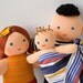 Babywearing Daddy Doll with a Baby Doll - knitted play dolls - eco-friendly, waldorf, babywearing, attachment parenting