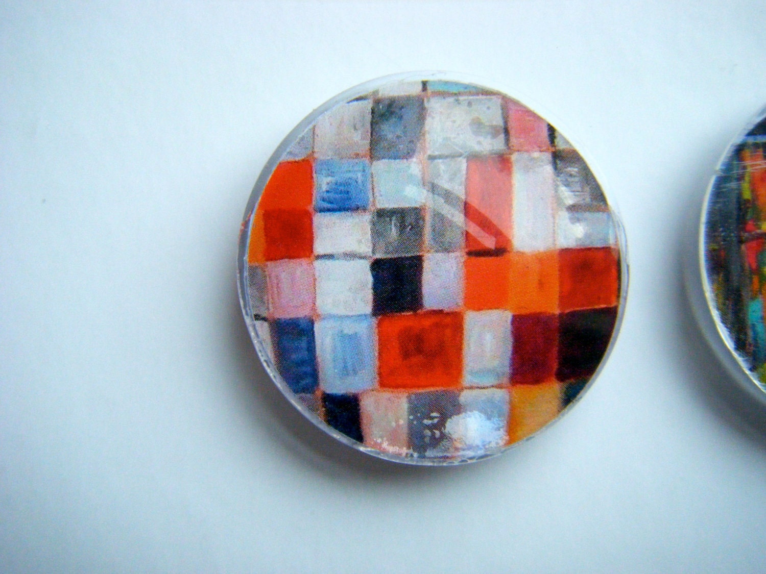 Large Art Magnets - set of 2 - mini paintings - based on oil paintings
