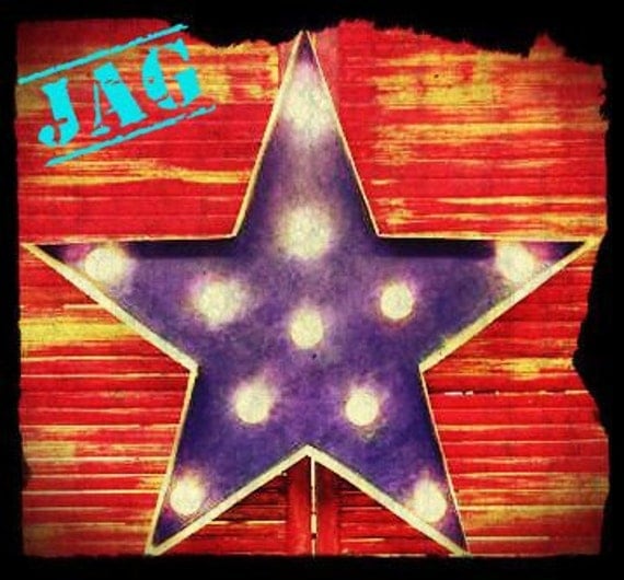 24" Star Vintage Marquee Circus Carnival Lighted Shape Metal & Wood
