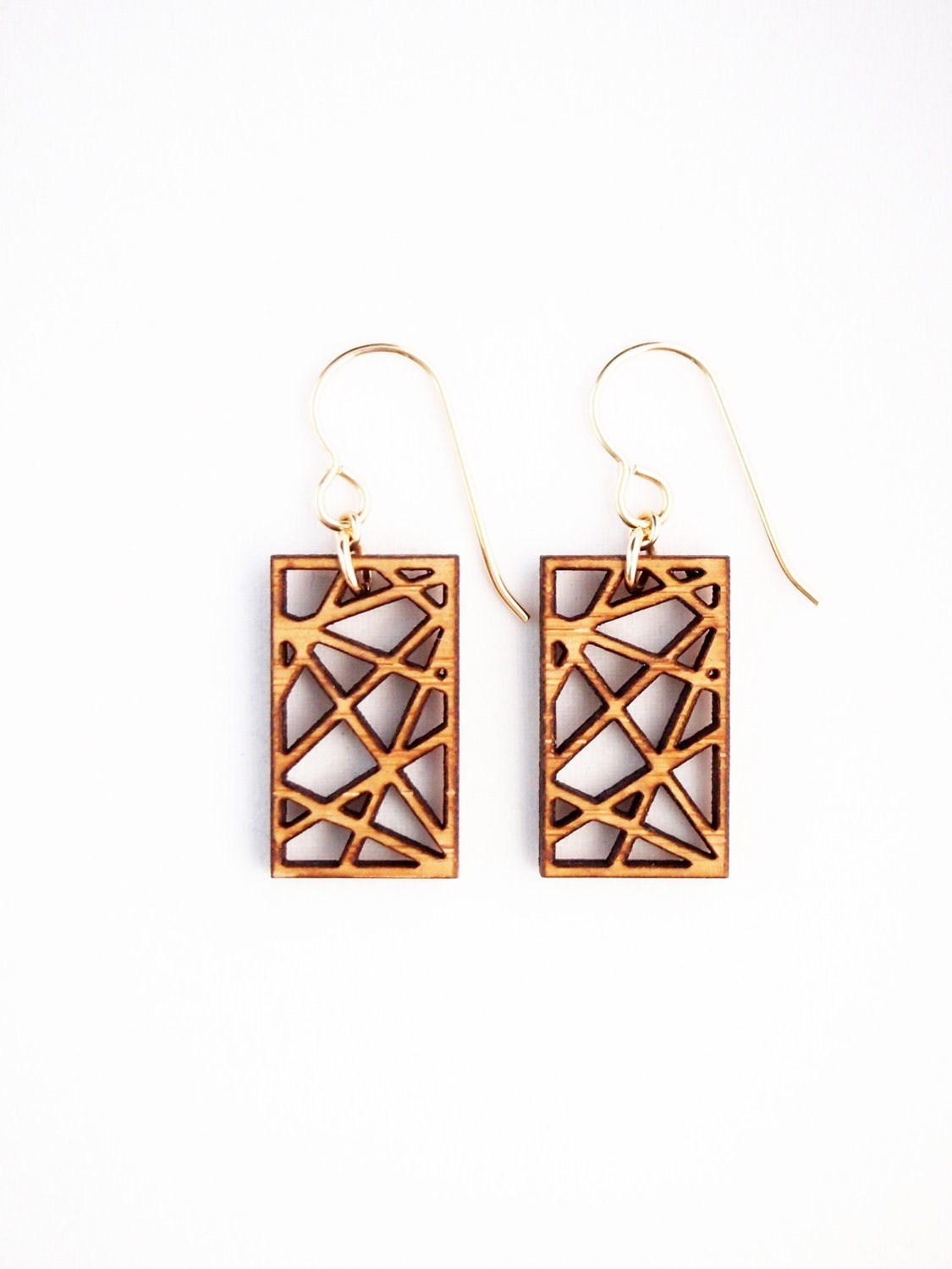 City Rectangle, Laser Cut Earrings