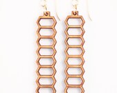 Stretched Honeycomb, Laser Cut Earrings
