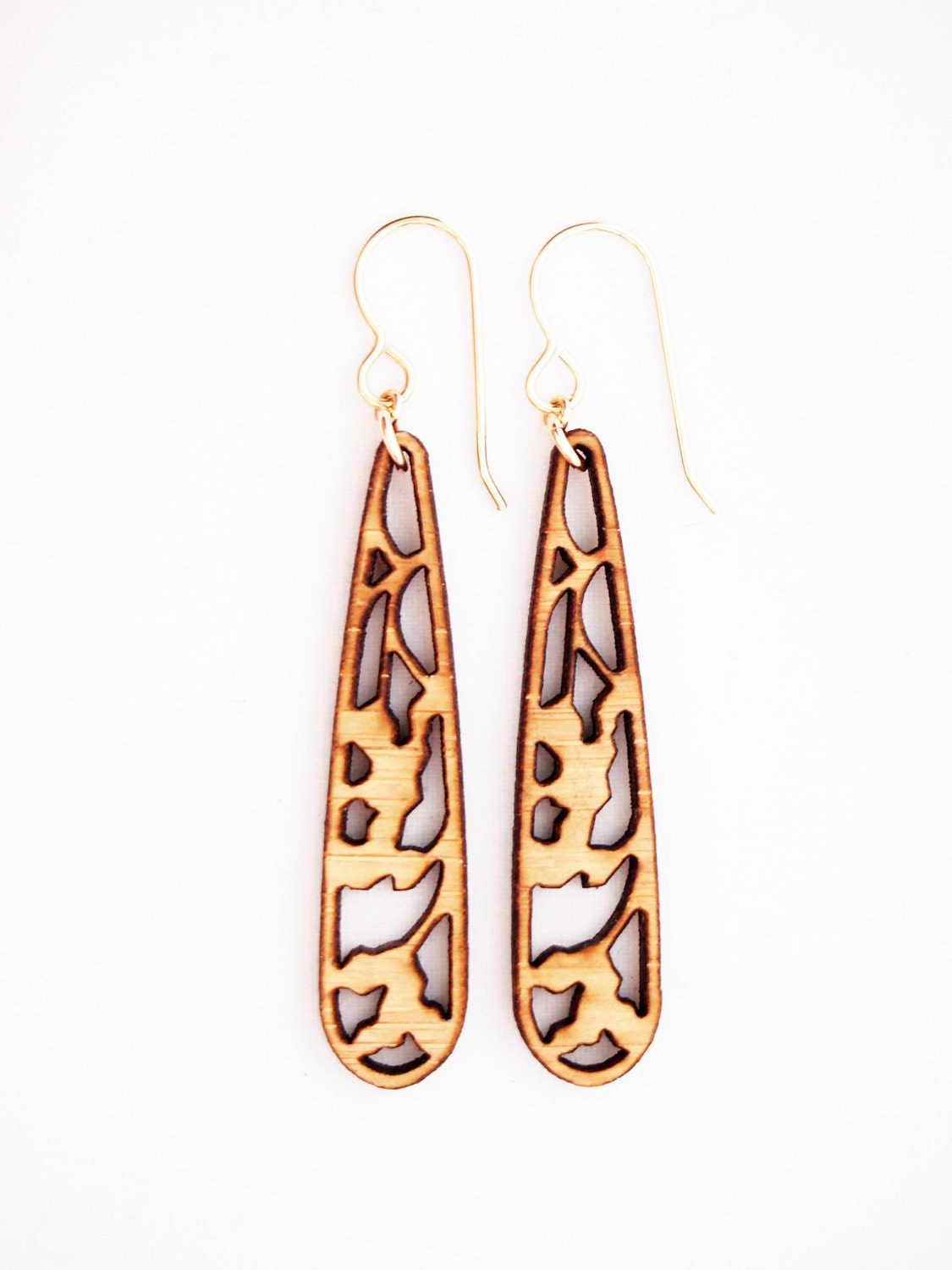 Nouveau Flowers, Laser Cut Earrings