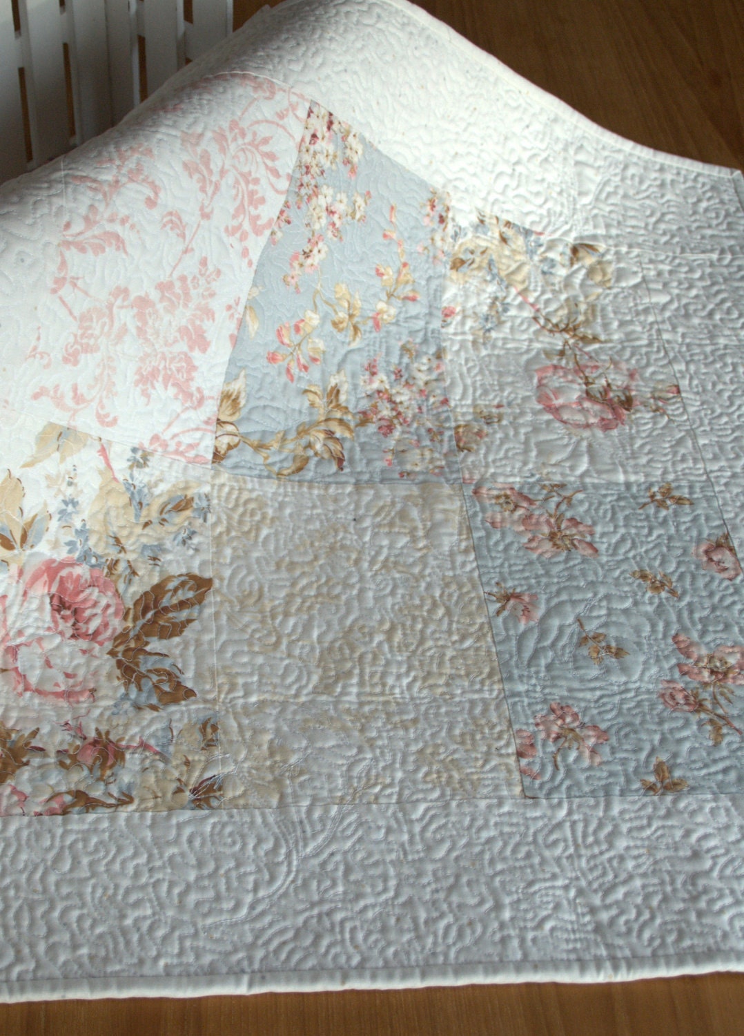 ooak light and dreamy shabby chic quilt by madesewpretty on etsy ooak light and dreamy shabby chic quilt by madesewpretty on etsy