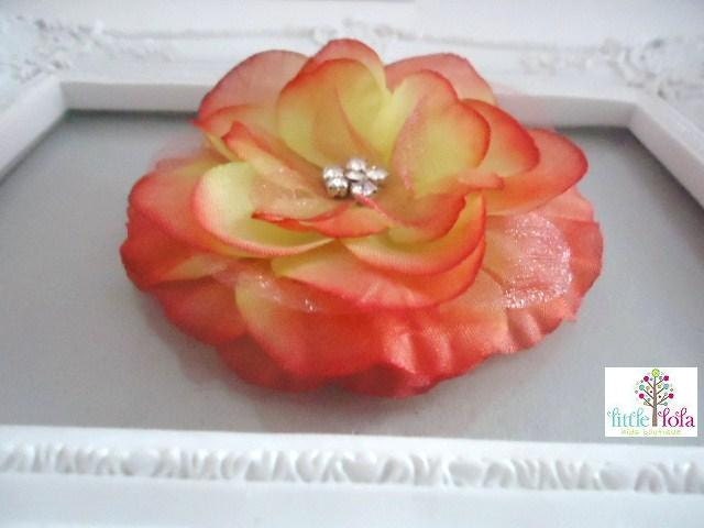 Special Listing for Nicole - Girls Hair Clip Gift Baby girl flower hair clip - orange vintage style - U buy WE donate