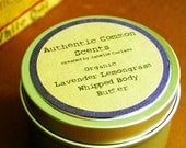 Organic Body Butter - LAVENDER LEMONGRASS - ORGANIC Whipped Body butter, Organic lotion, body butter, shea lotion, Valentine gift