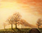 Country Road - Original Acrylic Painting on Canvas (Landscape, Nature)