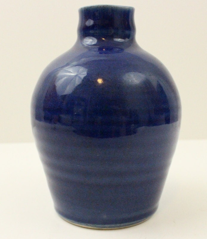 Cobalt Blue Pottery Marked Blue vase by EatSleepEtsy on Etsy