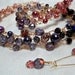 Beaded Wire Crochet Necklace in Rose and Purple Ombre, handmade bead jewelry
