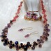 Beaded Wire Crochet Necklace in Rose and Purple Ombre, handmade bead jewelry