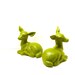 RESERVED deer figurines // avocado green, woodland, kitschy decor, 70s, mod, forest, spring housewares, nature, upcycled