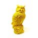 bright yellow owl figurine, fall decor // upcycled owls, bird figurines, 70s, mod, yellow housewares, woodland decor, kitsch, pop