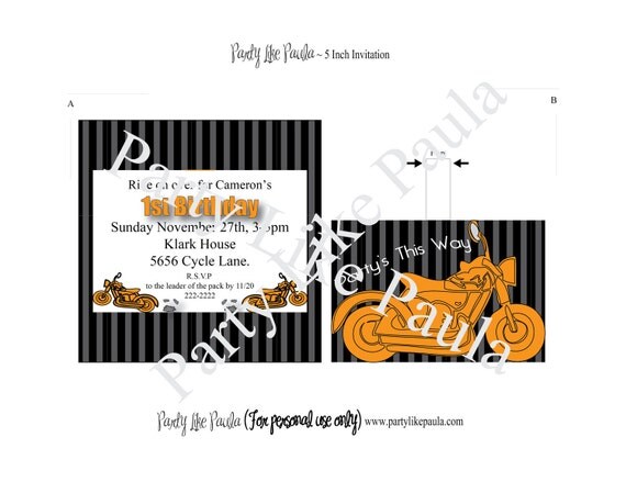 Printable Custom and MECHANICAL 5X7 Invitation...by Party Like Paula Il_570xn