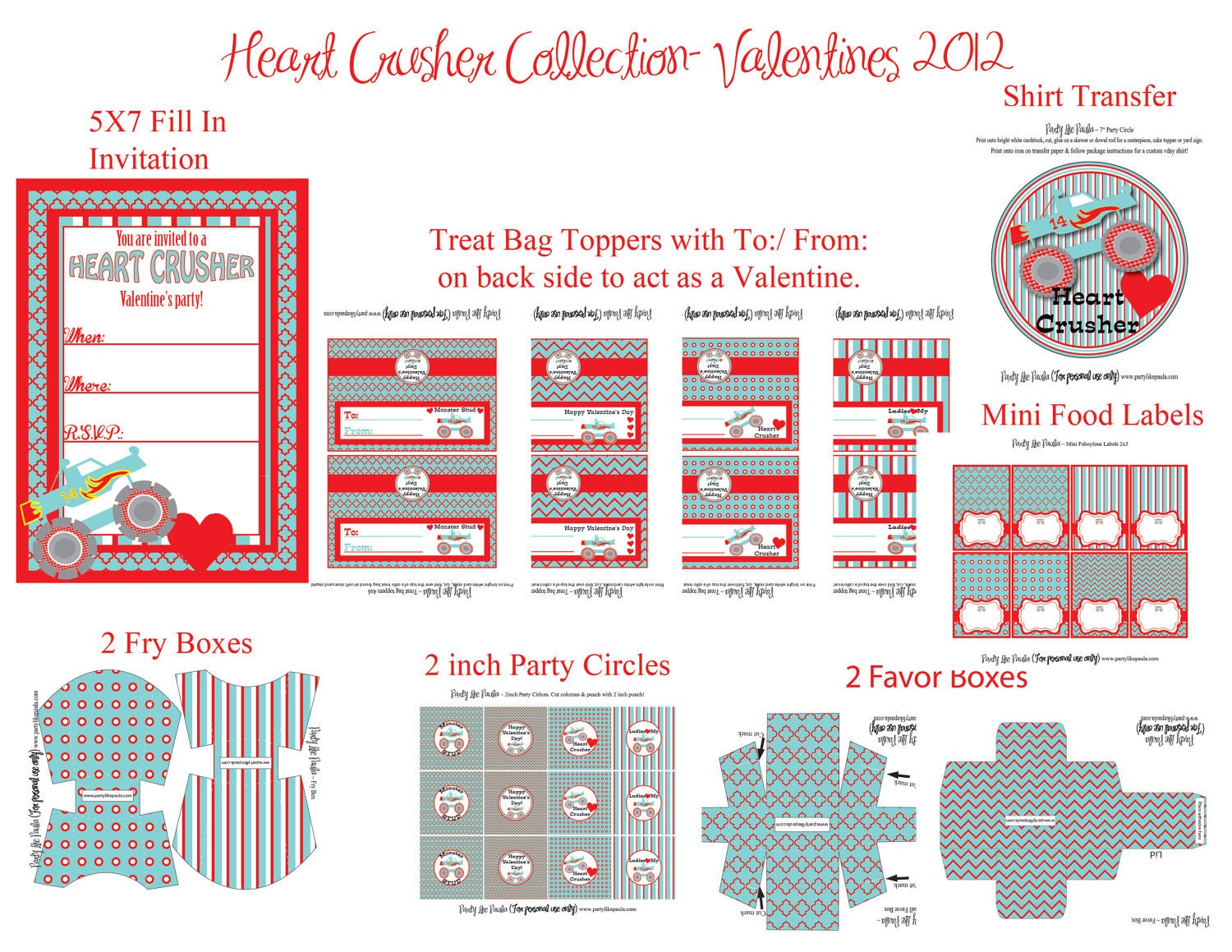 As Seen On HWTM...Printable Heart Crusher Collection Valentine's 2012...by Party Like Paula