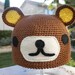 Rilakkuma -ish Bear Hat : Kawaii  San-X Anime Japanese -ish Handmade Crochet Beanie Hat