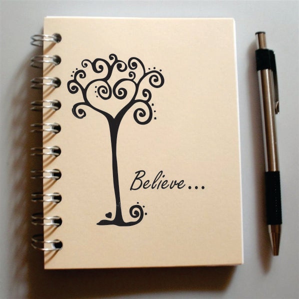 Handmade Journal - Believe in the Possibilties - Custom personalized choose cover color