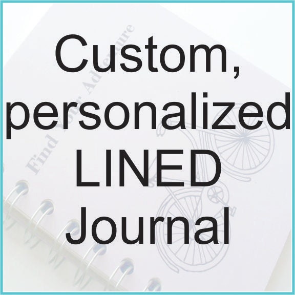 Custom LINED Journal Custom, Personalized note book Choose your Cover Color and Design