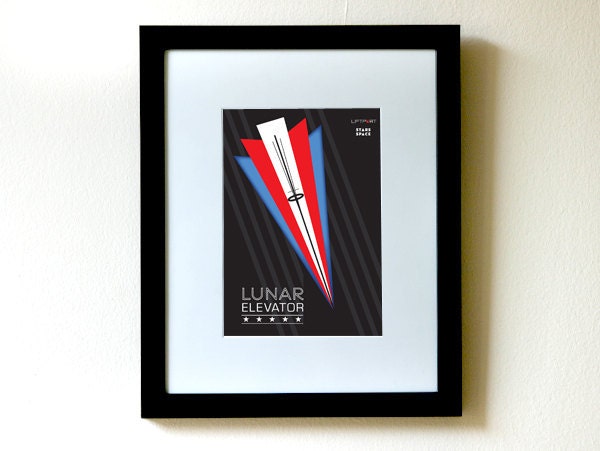 Limited Edition Lunar Elevator Art Print 5x7 in.