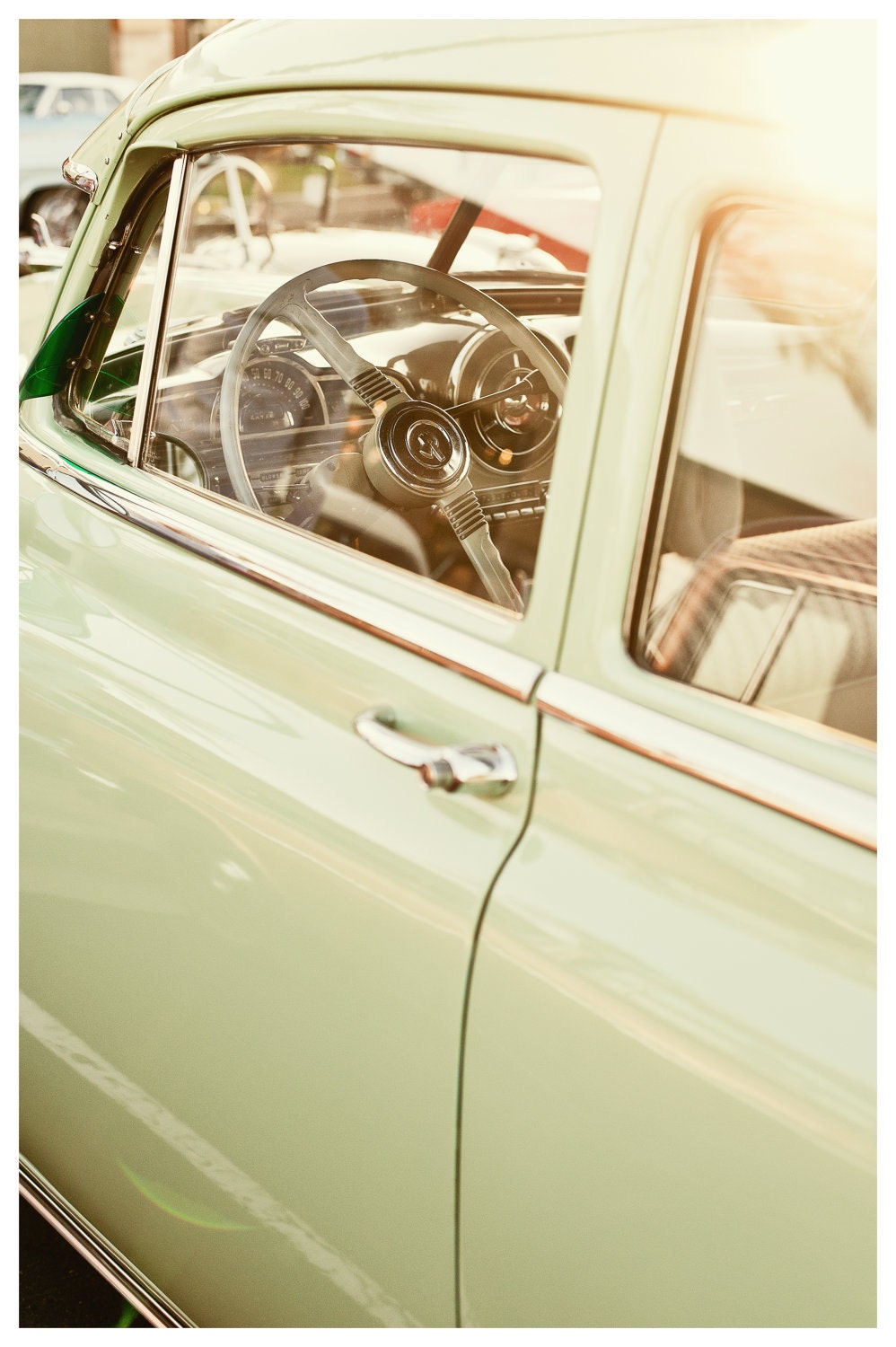 Vintage Car Photography 8x12 Fine Art Photograph Mint Green Pontiac Automobile Home Decor Car FREE SHIPPING